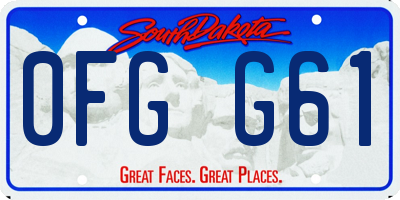 SD license plate 0FGG61