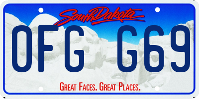 SD license plate 0FGG69