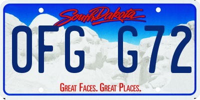 SD license plate 0FGG72