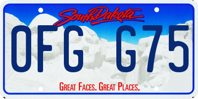 SD license plate 0FGG75