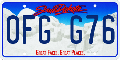 SD license plate 0FGG76