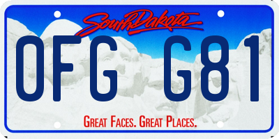 SD license plate 0FGG81