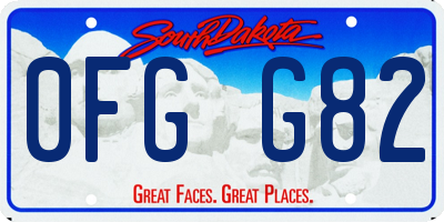 SD license plate 0FGG82