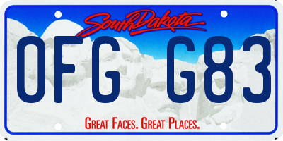 SD license plate 0FGG83