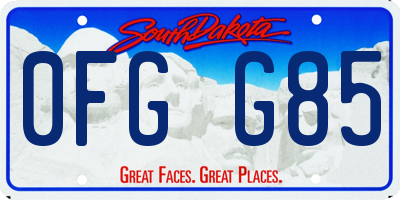 SD license plate 0FGG85