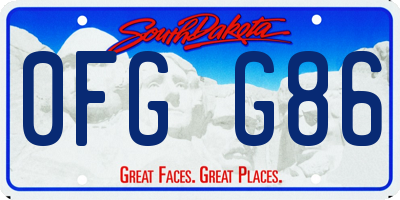 SD license plate 0FGG86