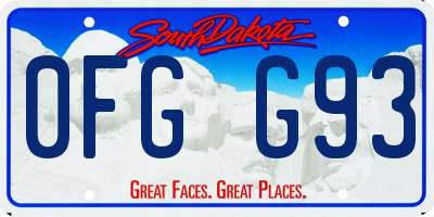 SD license plate 0FGG93