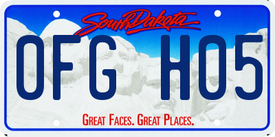 SD license plate 0FGH05