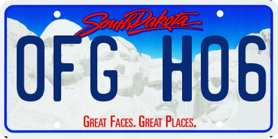 SD license plate 0FGH06