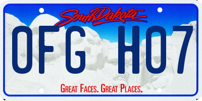SD license plate 0FGH07