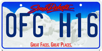 SD license plate 0FGH16