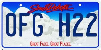 SD license plate 0FGH22