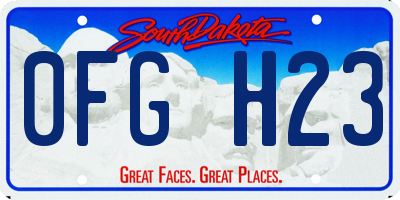 SD license plate 0FGH23