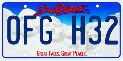 SD license plate 0FGH32