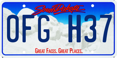 SD license plate 0FGH37