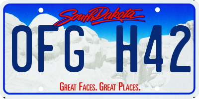 SD license plate 0FGH42