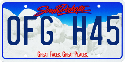 SD license plate 0FGH45