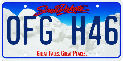 SD license plate 0FGH46