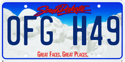 SD license plate 0FGH49
