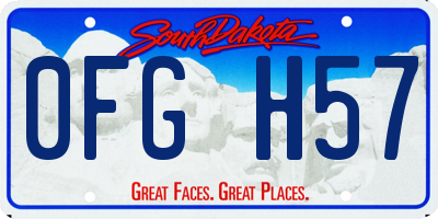 SD license plate 0FGH57