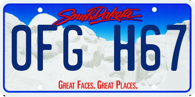 SD license plate 0FGH67