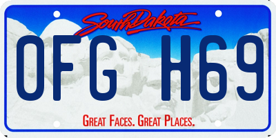 SD license plate 0FGH69