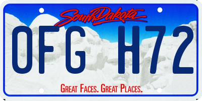 SD license plate 0FGH72