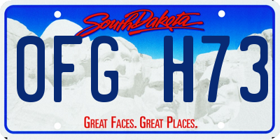 SD license plate 0FGH73