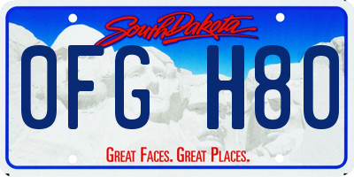 SD license plate 0FGH80