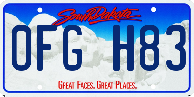 SD license plate 0FGH83