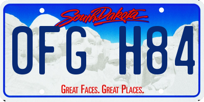 SD license plate 0FGH84