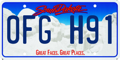 SD license plate 0FGH91