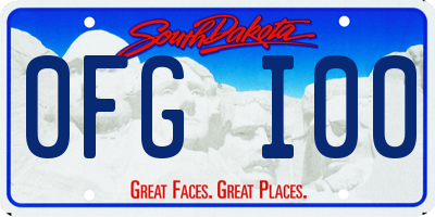 SD license plate 0FGI00