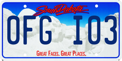 SD license plate 0FGI03