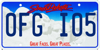 SD license plate 0FGI05