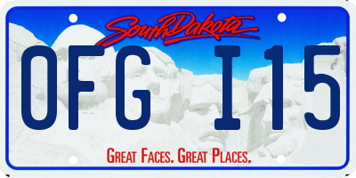 SD license plate 0FGI15