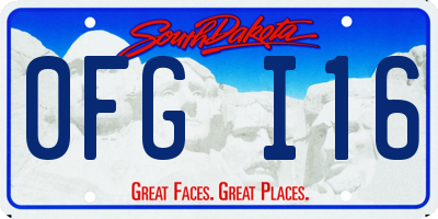 SD license plate 0FGI16