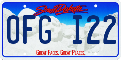SD license plate 0FGI22