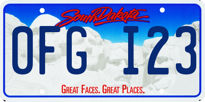 SD license plate 0FGI23