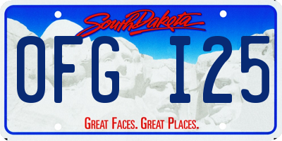 SD license plate 0FGI25