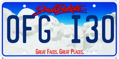 SD license plate 0FGI30