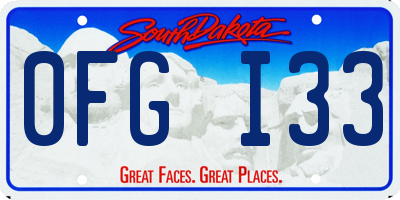 SD license plate 0FGI33