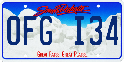 SD license plate 0FGI34