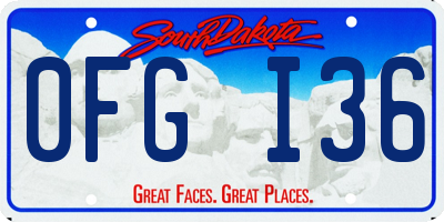 SD license plate 0FGI36