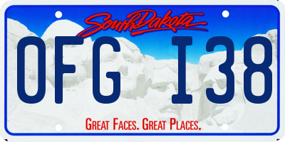 SD license plate 0FGI38