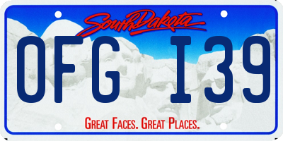 SD license plate 0FGI39