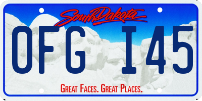 SD license plate 0FGI45