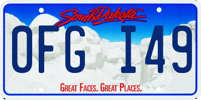 SD license plate 0FGI49