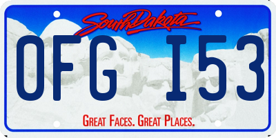 SD license plate 0FGI53