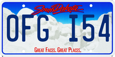 SD license plate 0FGI54